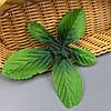 Лист штучний на ніжку 5-ка, 15 см - зелений, фото 2