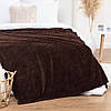 Плед двоспальний 200×150см, Коричневий / Покривало на ліжко / Плед на ліжко / Плед покривало, фото 2