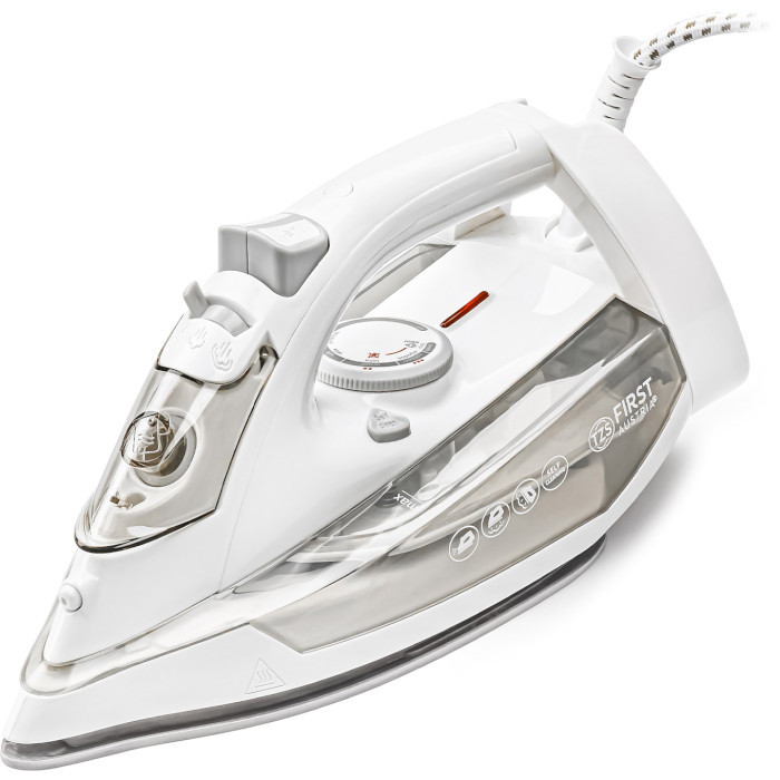 Праска First FA-5618-7-GR 2200W 250ml 30g/min Ceramic White-Grey, фото 1