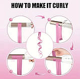 Накладні пасма на шпильках-кліпсах для волосся 55,8 см 5 шт Бургундія, фото 2