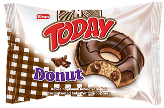 Пончик TODAY з какао начинкою 50г*24шт ТМ Elvan