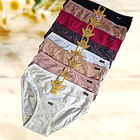 Труси жіночі бавовняні з мереживом 1 шт Розміри XL XXL XL, пудровий