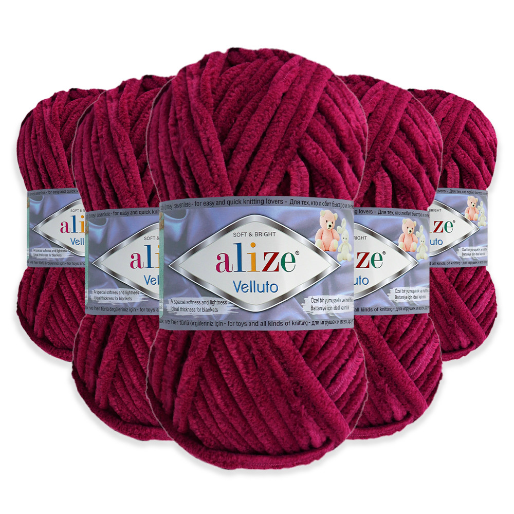 Упаковка Alize Velluto, Вишня No107, 5 шт., фото 1