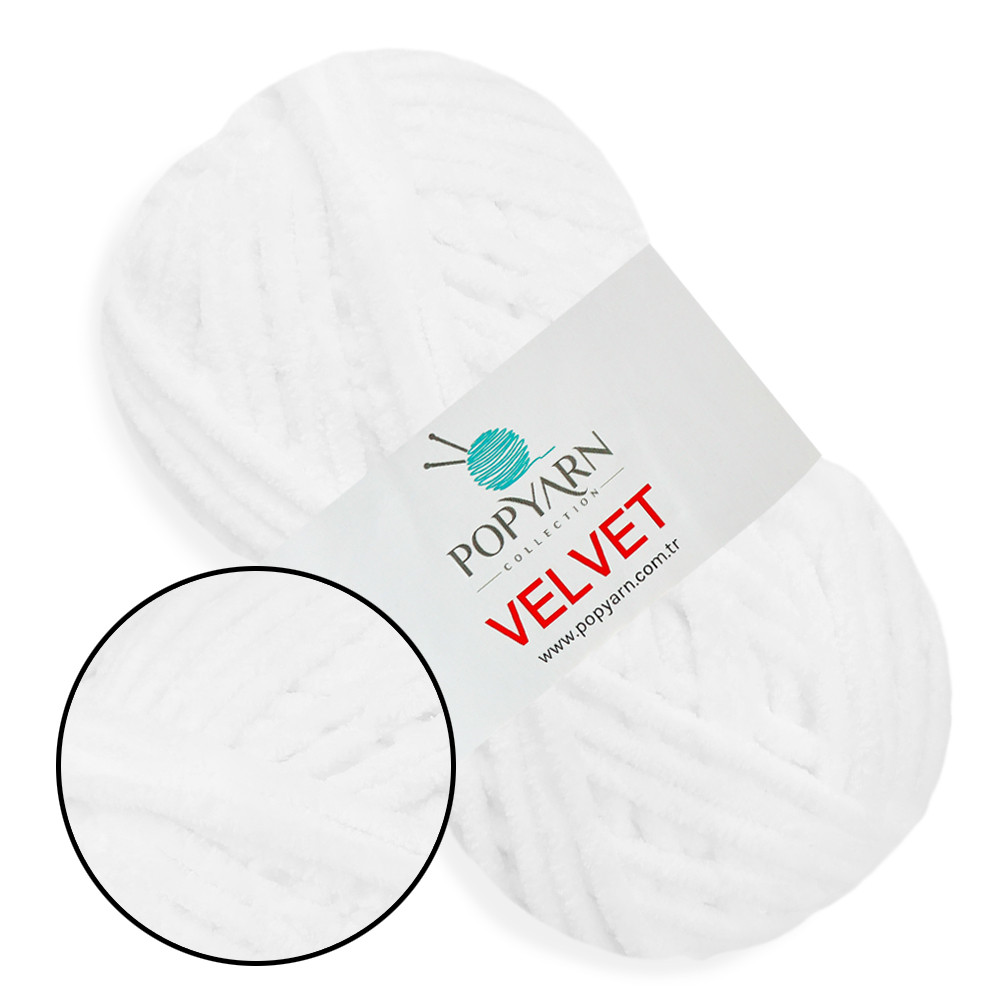 Popyarn Velvet, Білий No001