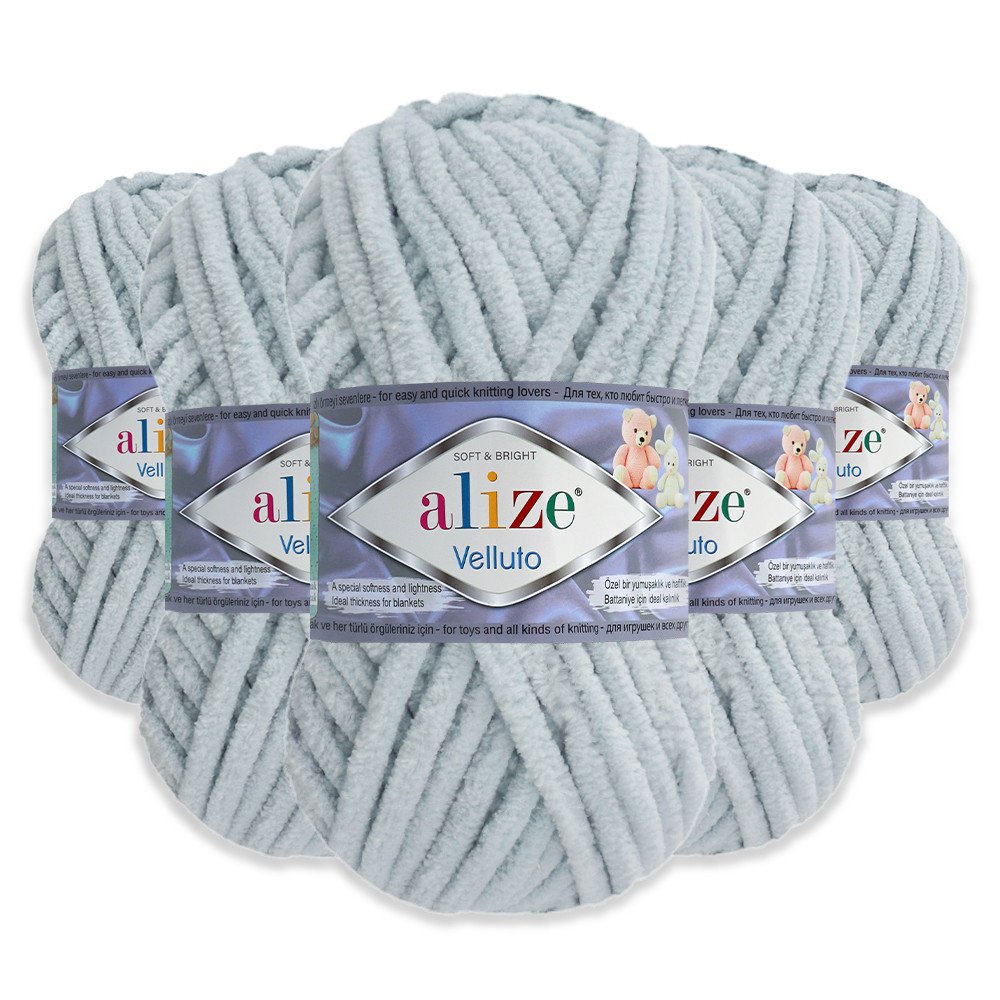 Упаковка Alize Velluto, Сірий No416, 5 шт., фото 1
