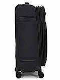Валіза середня M тканина чорна 66х42х25(+5)см/59л/3кг/Airtex 6903, фото 4