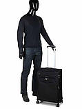 Валіза середня M тканина чорна 66х42х25(+5)см/59л/3кг/Airtex 6903, фото 10