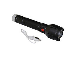 Ліхтарик ручний акумуляторний FL5 1+1W 6500K 3/4H 100L 3,7V 1,2A  чорний TechnoSystems