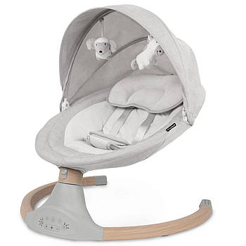Заколисуючий центр шезлонг Kidwell Luxi light melang/wooden Сірий