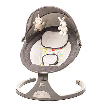 Заколисуючий центр шезлонг 4BABY Rock`n Relax grey Сірий