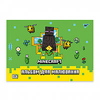 Альбом для малювання А4 20 арк скоба з перфорацією 100 г/м2 Minecraft girls Асорті дів, фото 3