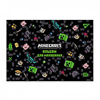 Альбом для малювання А4 28 л скоба з перфорацією 100 г/м2 Minecraft Асорті хл, фото 4