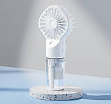 Портативний акумуляторний вентилятор зволожувач 2в1 Cool Breeze White, фото 5