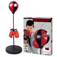 Боксерський набір, надувна груша 20 см, на стійці 67-102 см