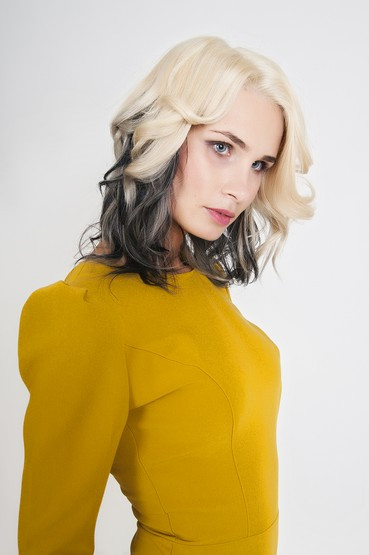 Платье длинное П188 горчица