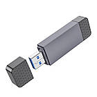 Кардрідер Hoco HB45 Spirit 2-in-1 Type-C/USB 3.0 Gray, фото 3