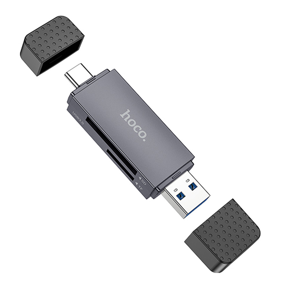 Кардрідер Hoco HB45 Spirit 2-in-1 Type-C/USB 3.0 Gray, фото 1