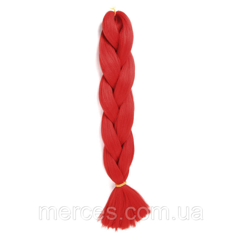Канекалон червоний Red (A12) 60см 100г термостійкий однотонний Jumbo коса для плетіння афро кіски дред брейдів