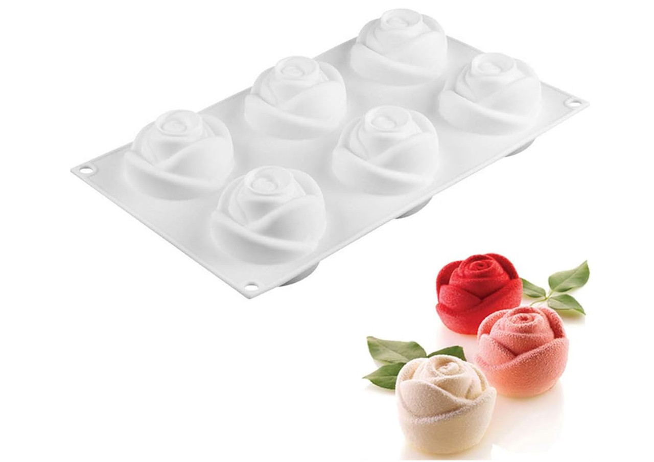 Силіконова форма для євродесертів Baker Троянди з 6 шт (202263)