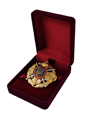 Класичний футляр для нагород, медалей, орденів, монет, значків бордовий оксамитовий 804-2