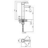 Змішувач для умивальника WEZER EKO11A-01-BLACK високий, фото 3
