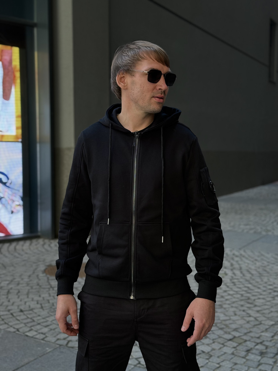 Толстовка чоловіча CP Company Arm Lens Zip Hoody