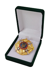 Класичний футляр для нагород, медалей, орденів, монет, значків зелений оксамитовий 804-2