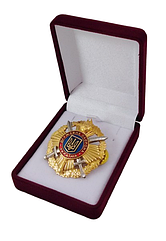 Класичний футляр для нагород, медалей, орденів, монет, значків бордовий оксамитовий 804-2