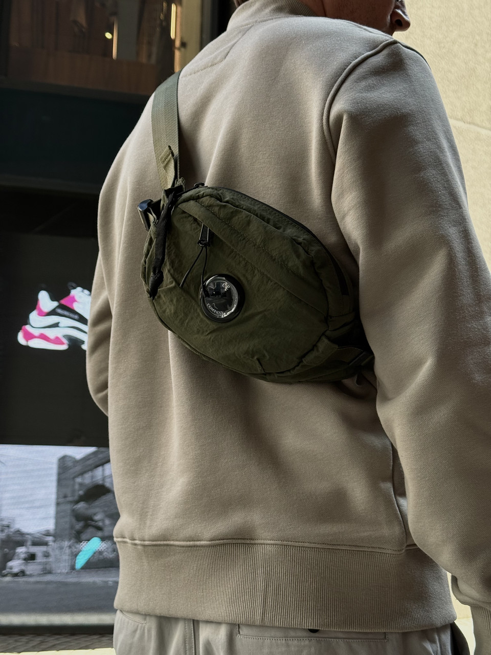 Сумка на грудь бананка C.P. Company Nylon B Crossbody Pack Olive