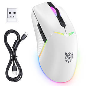 Комп'ютерна миша Onikuma CW928 (Wired/2,4G) White, фото 1