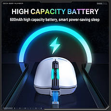 Комп'ютерна миша Onikuma CW928 (Wired/2,4G) White, фото 4