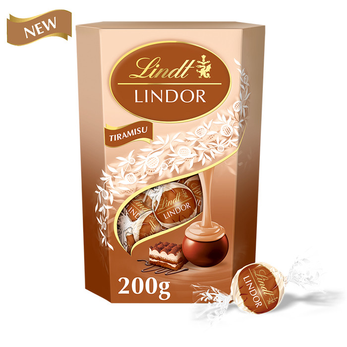 Lindt Lindor Tiramisu Цукерки з молочного шоколалу з кремовою начинкою зі смаком Тірамісу 200g, фото 1