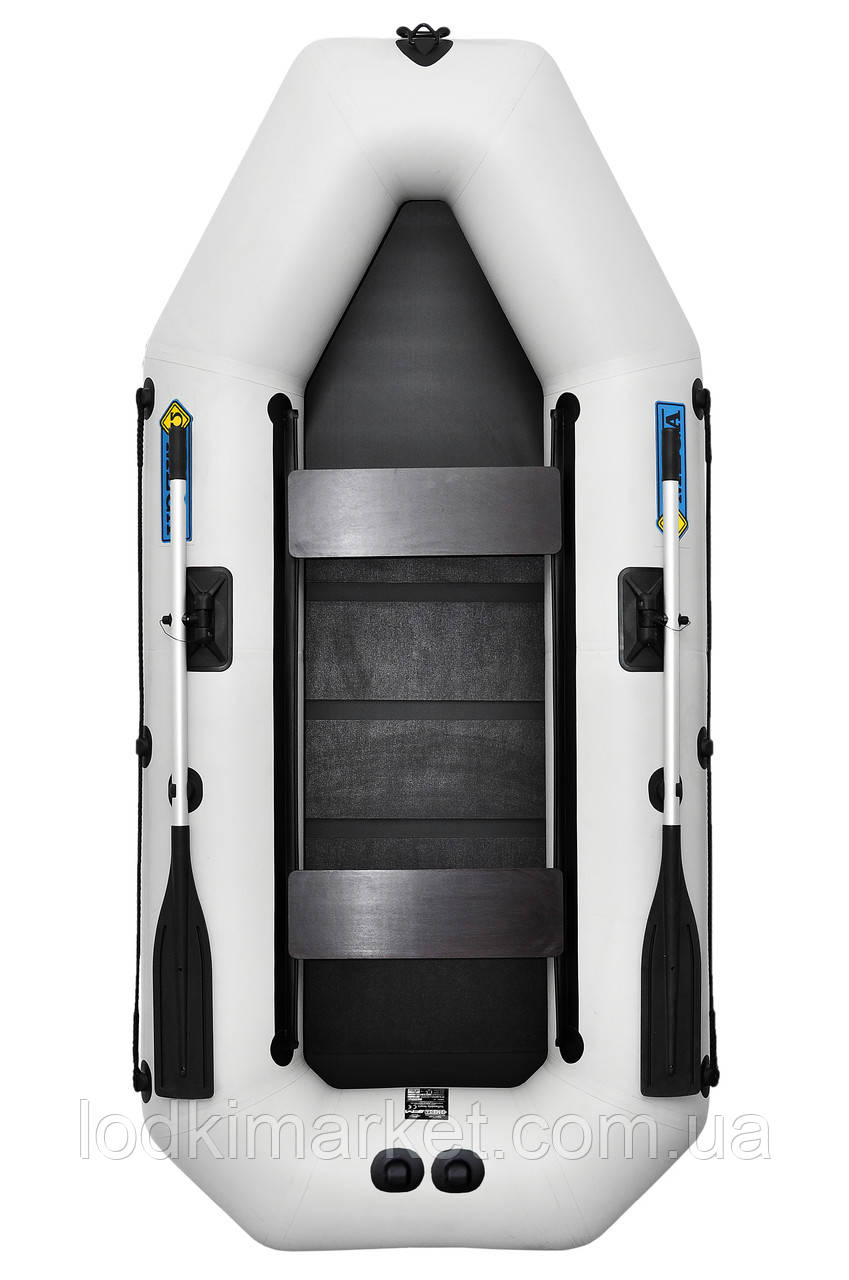 Човен надувний гребний двомісний ΩMega 280LS PS сіра, фото 1