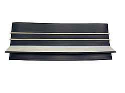 Захисний привальний брус 60мм ПВХ з бризковідбійником для надувного човна чорний з білими смужками