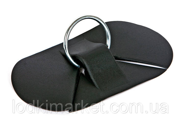 Буксир для човни пвх з металевим кільцем АКВА еліпс чорний, фото 1