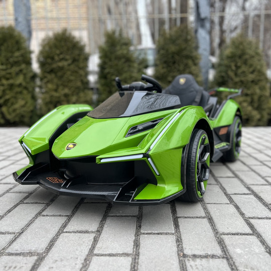 Дитячий електромобіль суперкар Lamborghini Bambi Racer зелений Спорткар для дітей до 30 кг MP3 Bluetooth USB, фото 1