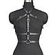 Портупея на груди чорна Бондаж з екошкіри БДСМ протупеї, фото 2
