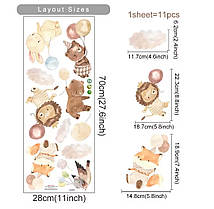 Наклейка на стіну BRUP Звірі з повітряними кульками (лист 28 х 70 см) Б146-18 SL3583A, фото 2