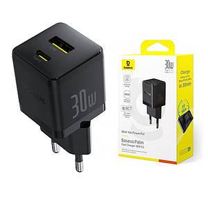 Мережевий зарядний пристрій Baseus Palm Type-C+USB PD30W+USB30W (ССZC30UE / P1011160A113-00) Black