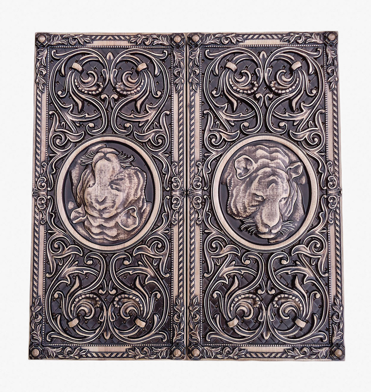 Нарди різьблені "Тигр" із натурального дерева з ложементом для фішок ручної роботи українських майстрів, фото 1