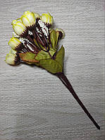 Штучна квітка розочки Жовті в букеті 25 см.