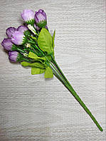 Штучна квітка розочки Бузкові в букеті 25 см.