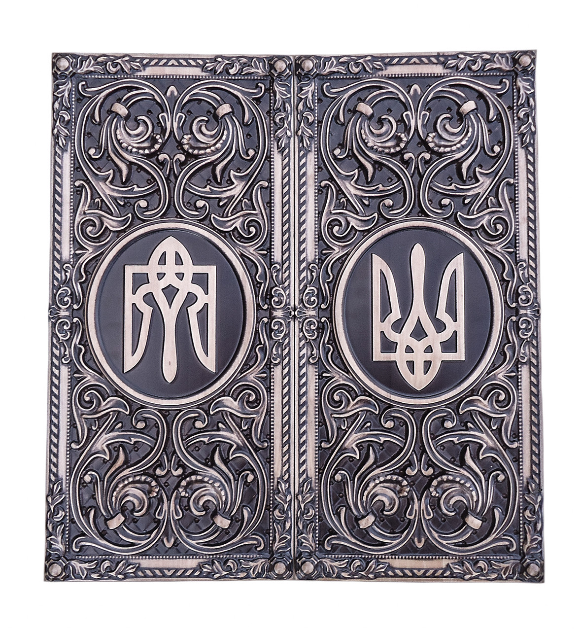 Нарди різьблені "Україна" із натурального дерева з ложементом для фішок ручної роботи українських майстрів, фото 1