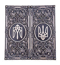 Нарди різьблені "Україна" із натурального дерева з ложементом для фішок ручної роботи українських майстрів