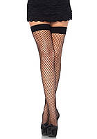 Панчохи-сітка Leg Avenue Fishnet Thigh Highs Black, дрібна сітка, one size SO7906