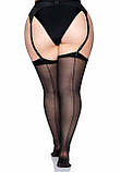 Прозорі панчохи зі швом Leg Avenue Sheer backseam stockings Black, plus size SO7912, фото 4