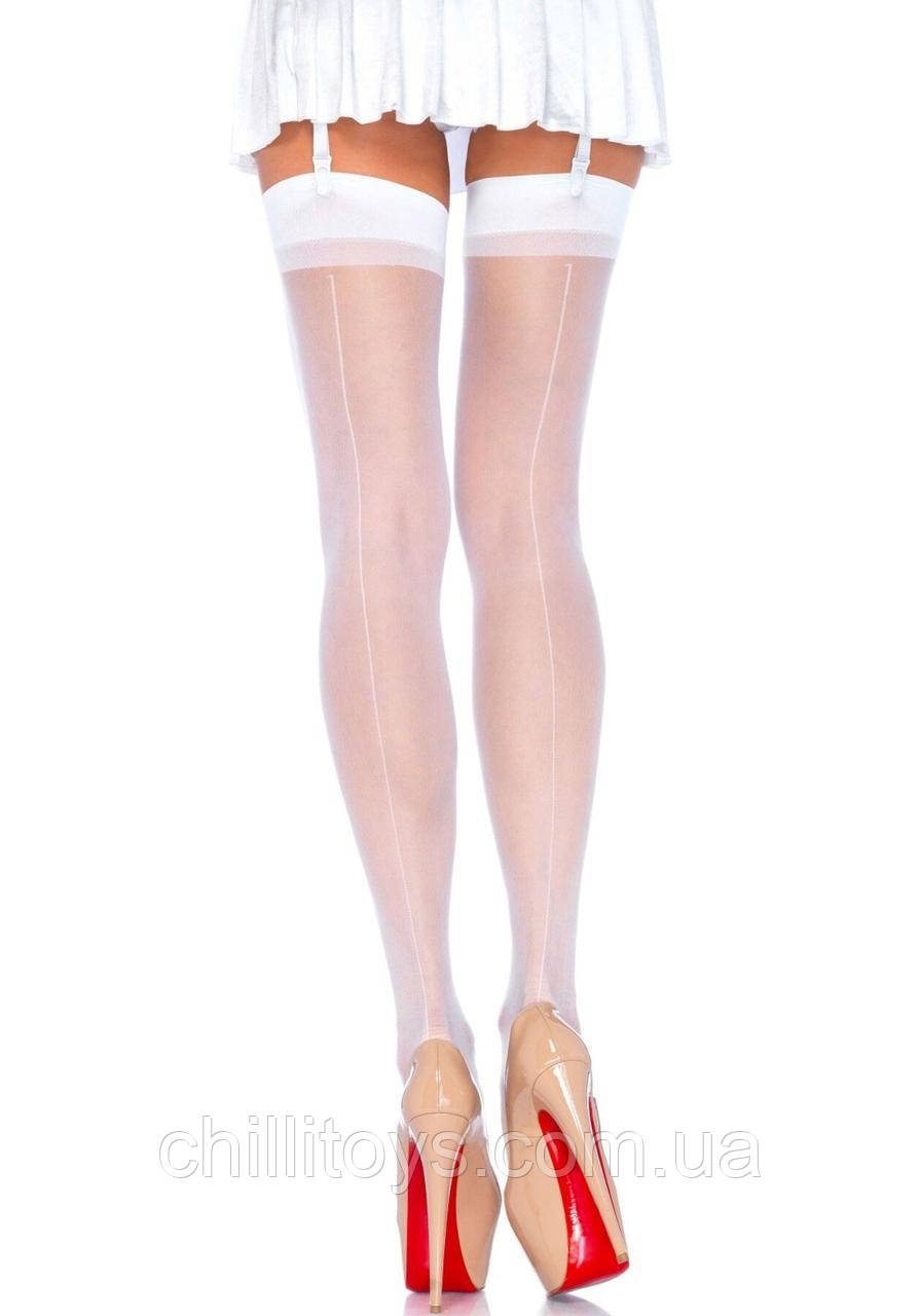 Прозорі панчохи зі швом Leg Avenue Sheer backseam stockings White, one size SO7977