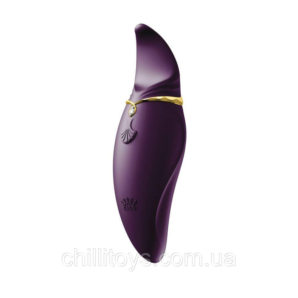 Вібратор 2в1 з язичком Zalo — Hero Twilight Purple, кристал Swarovski SO6661, фото 1