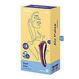 Вакуумний стимулятор з вібрацією Satisfyer Dual Kiss Wine Red SO6115, фото 5