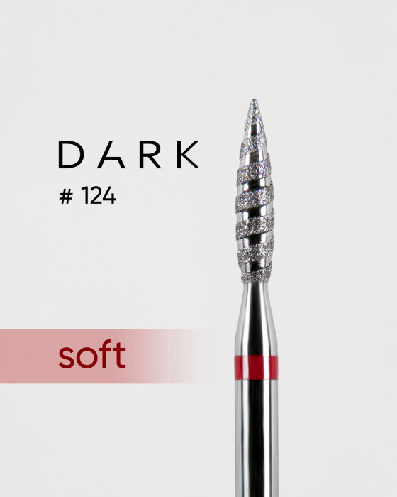 Фреза алмазна Dark No124 червоне полум'я торнадо 2,3 мм, фото 1